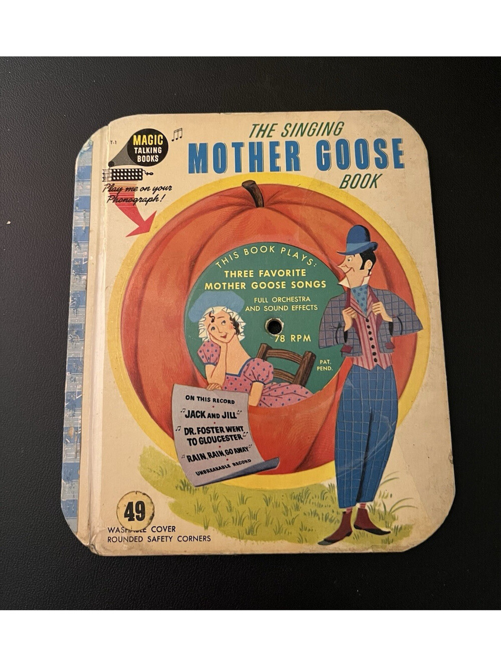 1955 Vintage Magic Talking Record player 75 RPM Books Singing Mother Goose HC